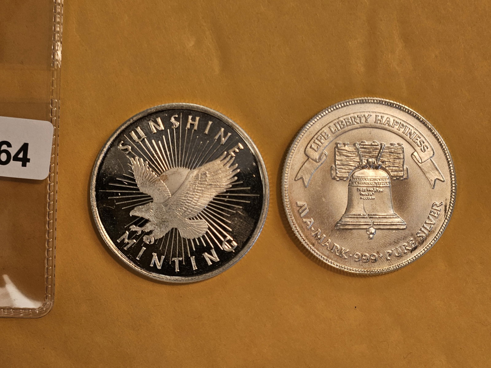 Two 1-Troy ounce .999 fine silver art rounds (1 of 2)