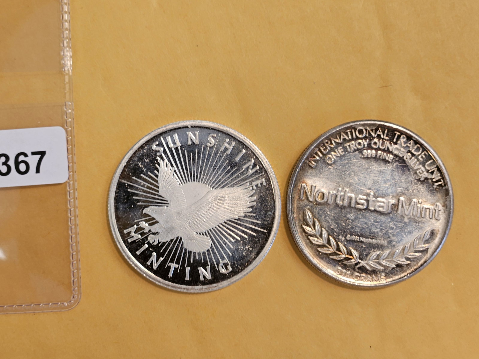 Two 1-Troy ounce .999 fine silver art rounds (1 of 2)
