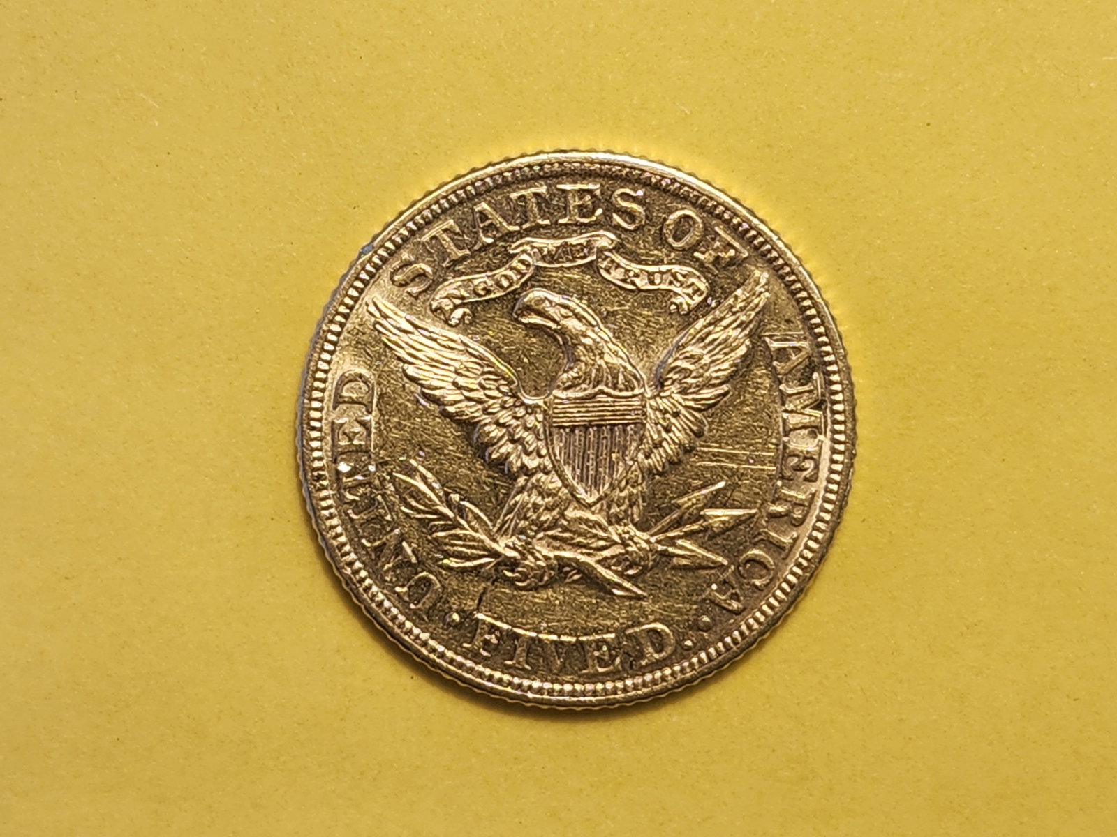 GOLD! Brilliant About Uncirculated 1884 Gold Liberty Head $5 Dollars - 4