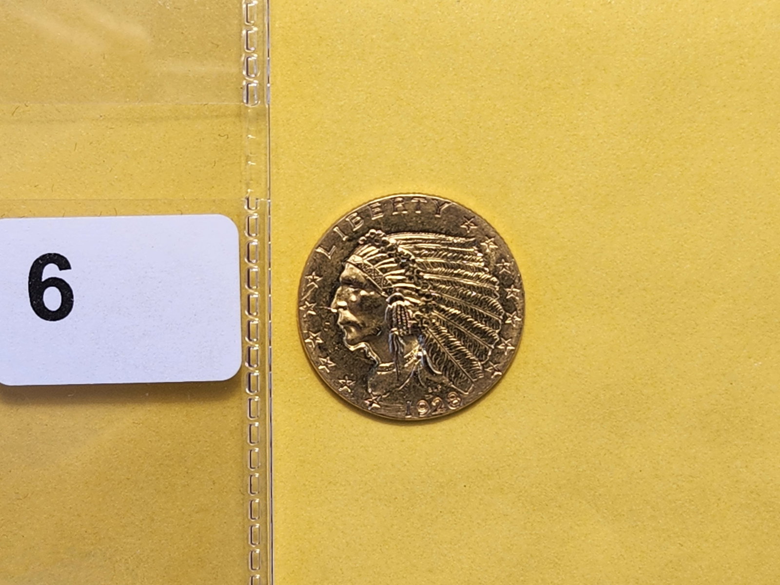GOLD! Brilliant About Uncirculated 1928 Gold Indian Head $2.5 Dollars - 2