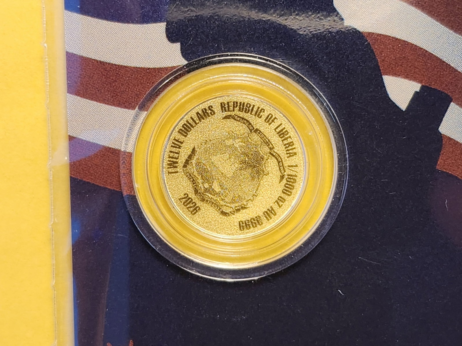 GOLD! GEM Brilliant Uncirculated 2026 Liberia $12 Dollars - 4