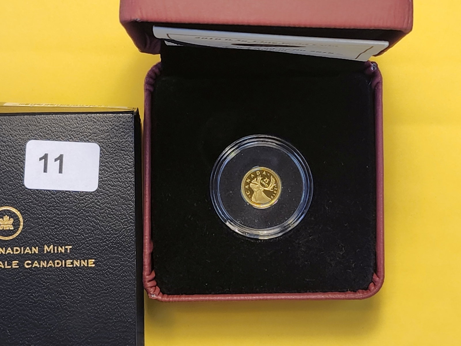 GOLD! GEM Brilliant Uncirculated 2010 Proof Canada 25 cents - 2