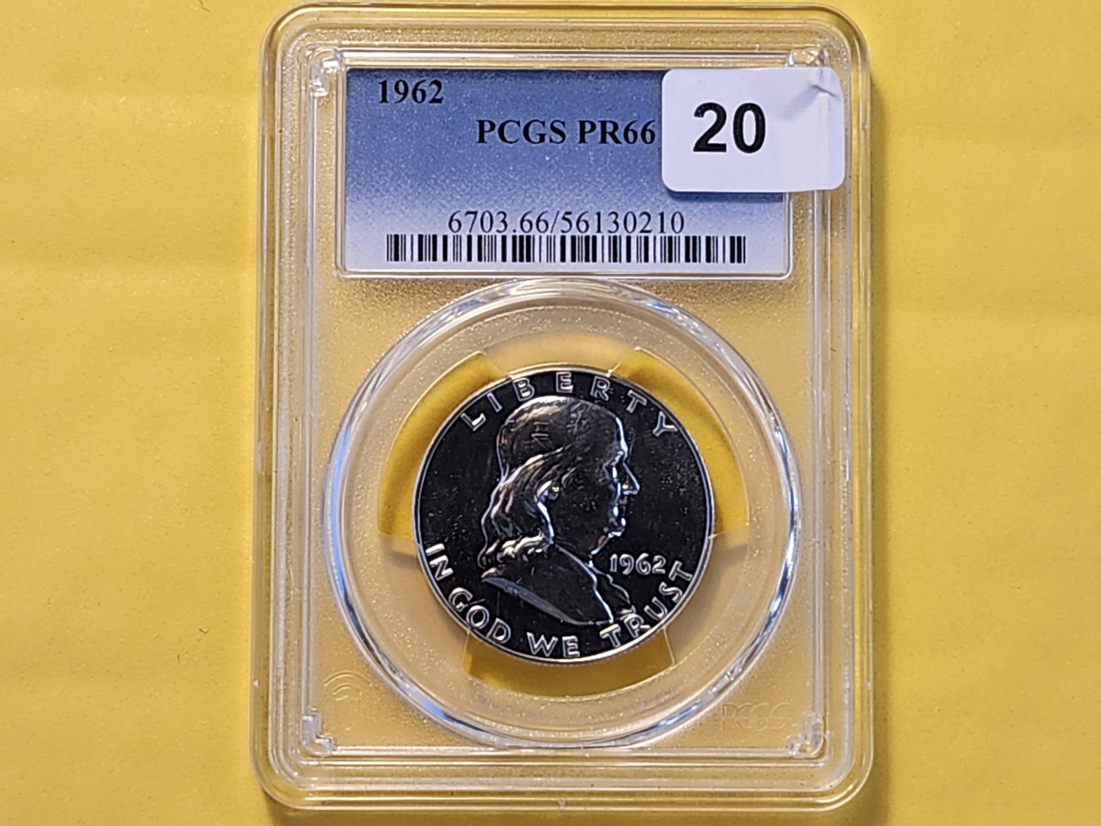 GEM! PCGS 1962 Franklin Silver Half Dollar in Proof 66 - 2