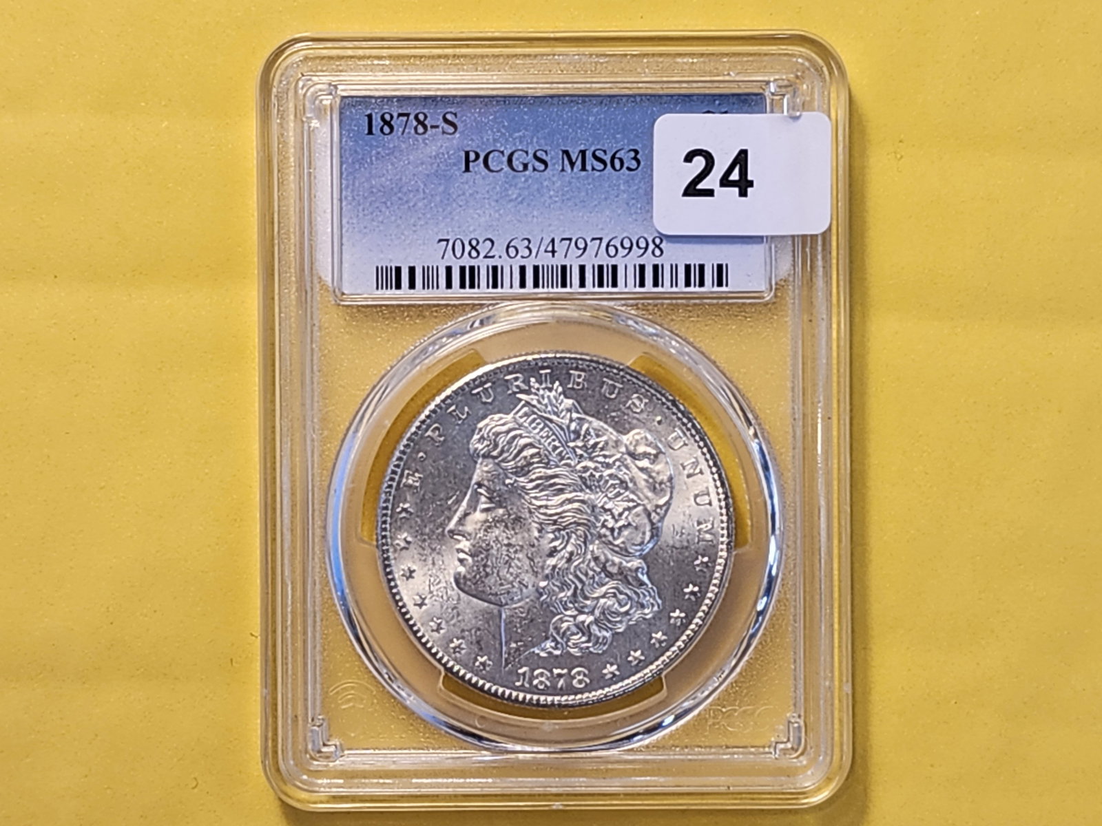 PCGS 1878-S Morgan Silver Dollar in Mint State 63 - 2