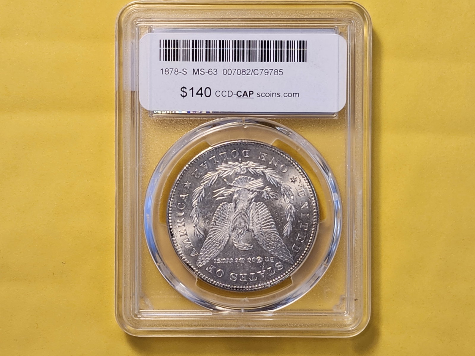 PCGS 1878-S Morgan Silver Dollar in Mint State 63 - 3