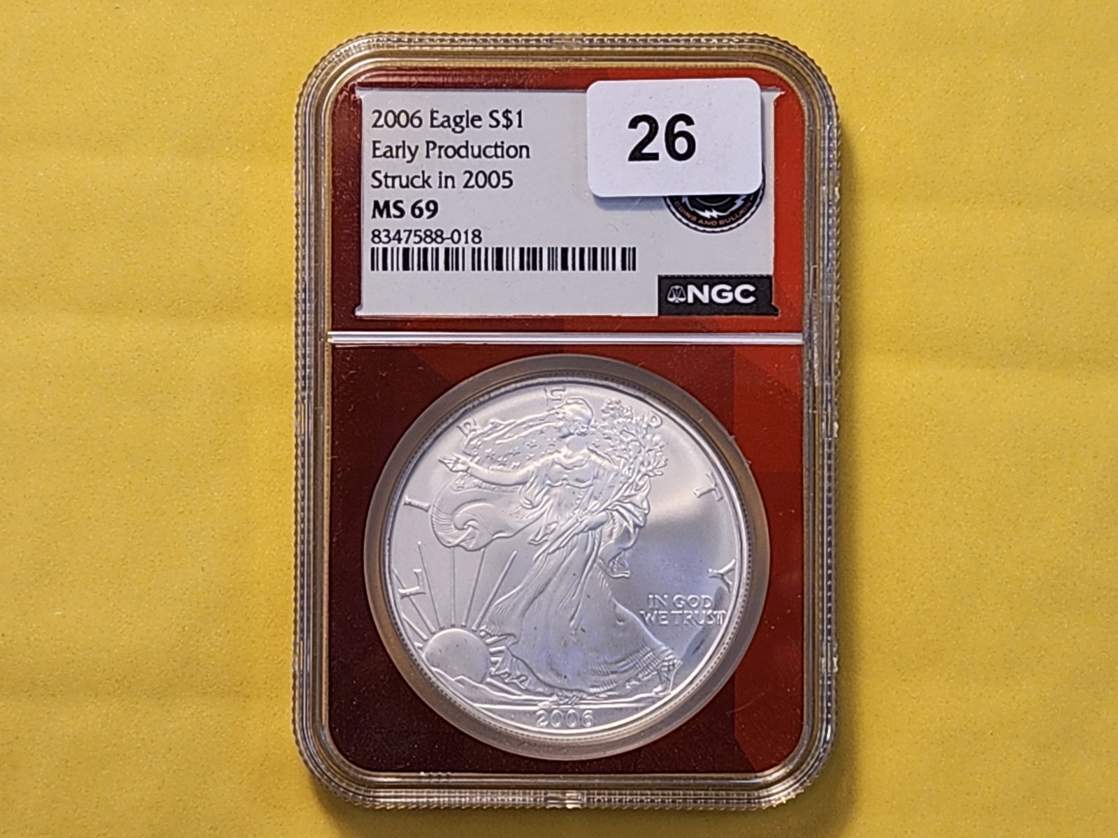 SUPERB GEM! NGC 2006 American Silver Eagle in Mint State 69 - 2