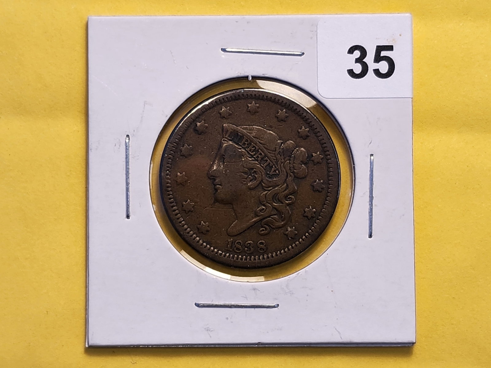 1838 Coronet Large Cent in Fine - 2