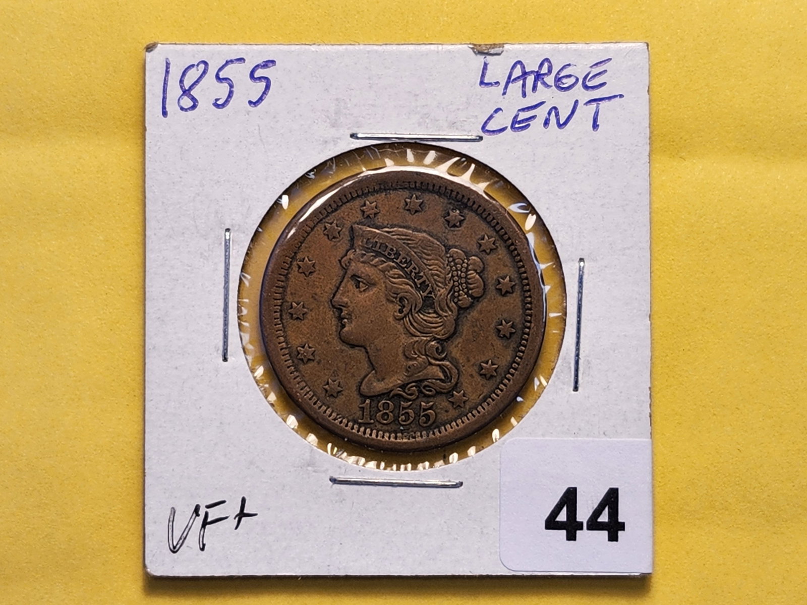 1855 Braided Hair Large Cent in Very Fine plus - 2