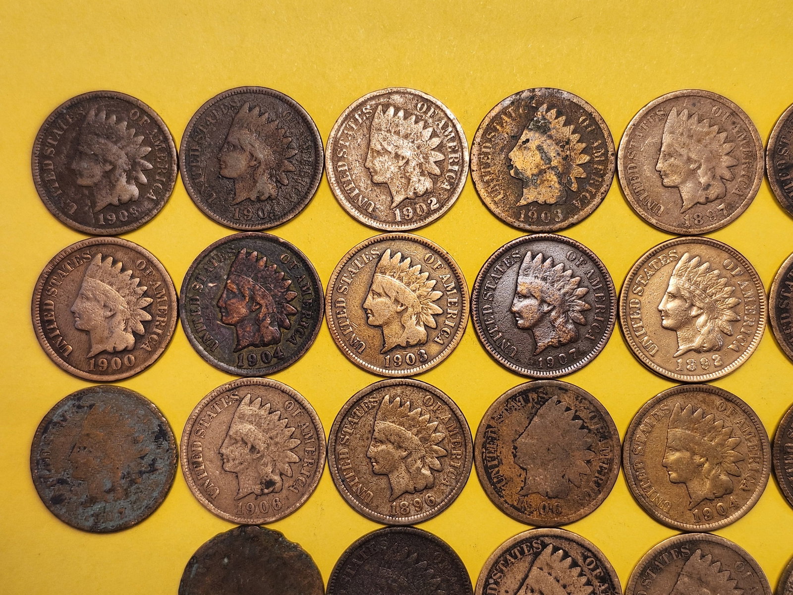 Forty-Five Indian Head Cents - 2