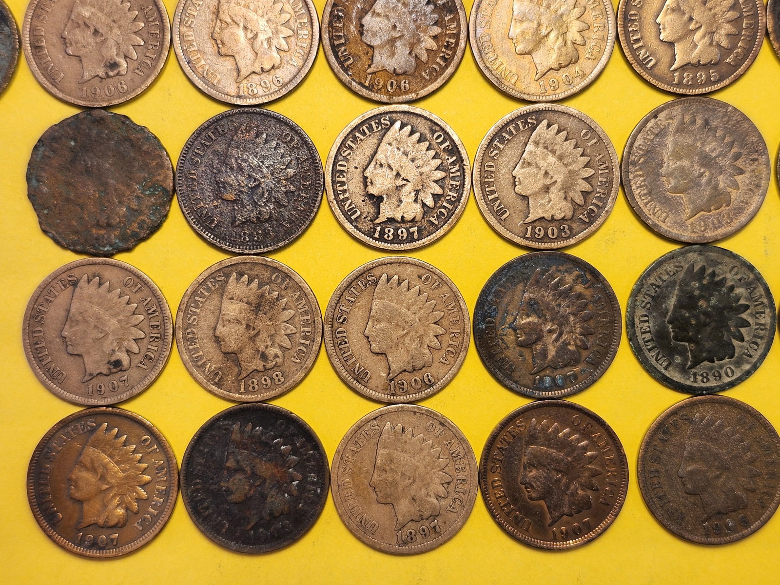 Forty-Five Indian Head Cents - 4