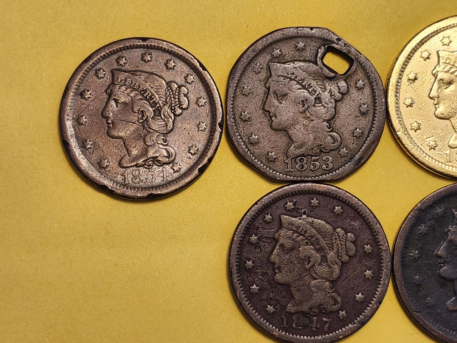 Ten Coronet and Braided Hair Large Cents - 2
