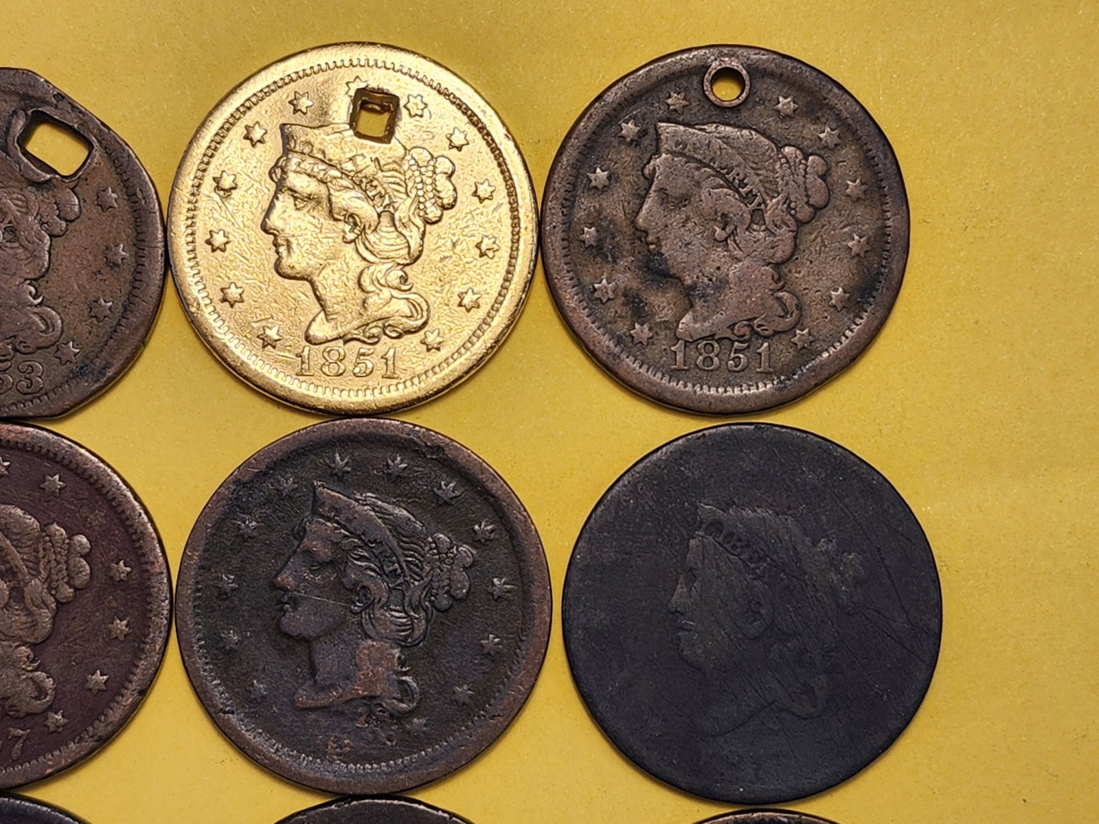 Ten Coronet and Braided Hair Large Cents - 3
