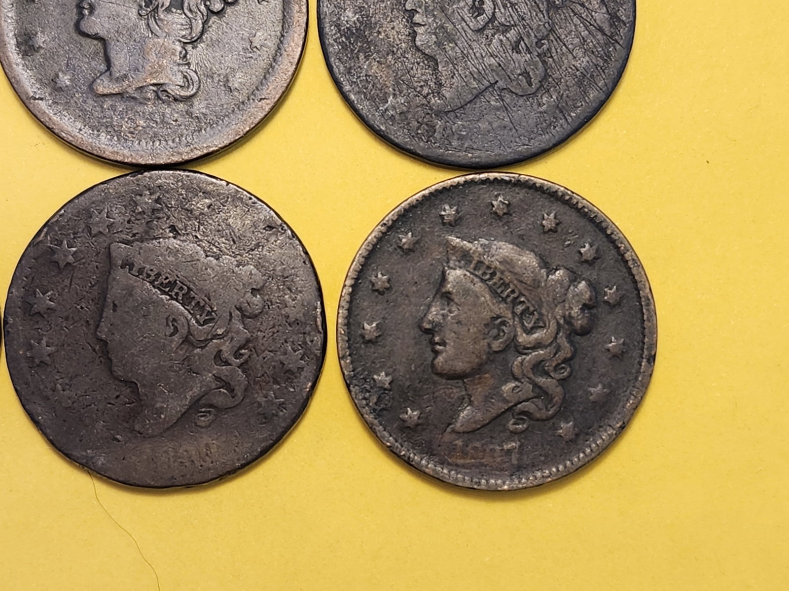Ten Coronet and Braided Hair Large Cents - 5