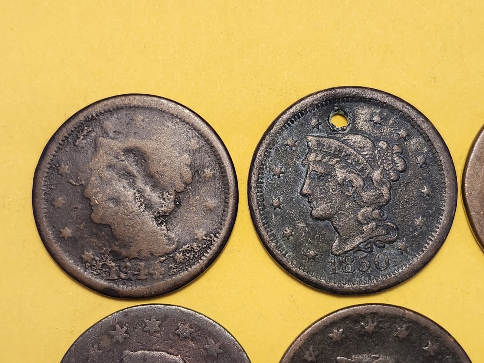 Six Coronet and Braided Hair Large Cents - 2