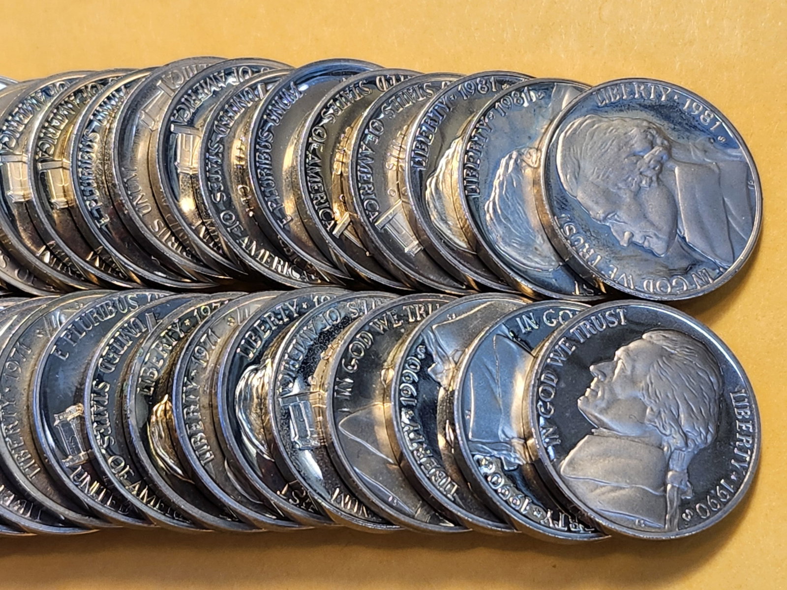 FULL ROLL Proof Jefferson Nickels - 2