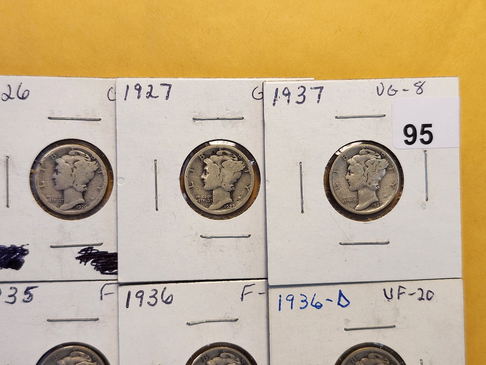 Ten Mercury Silver Dimes - 3