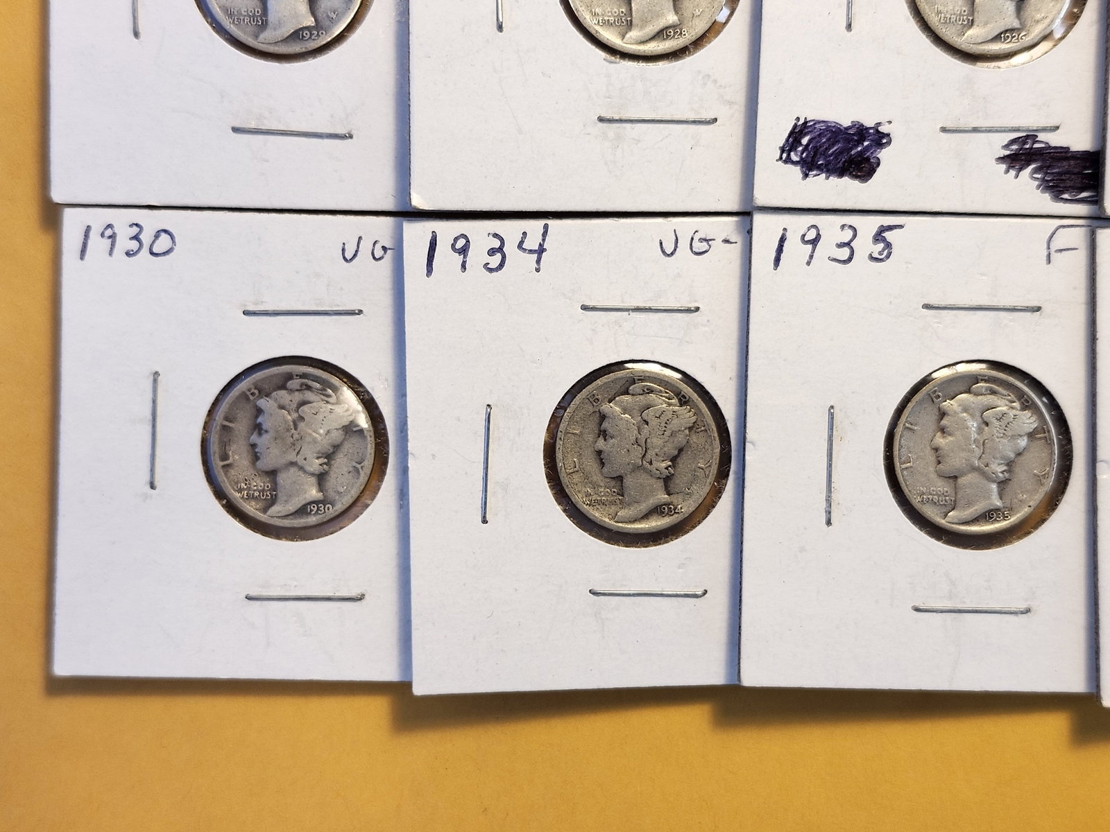 Ten Mercury Silver Dimes - 4