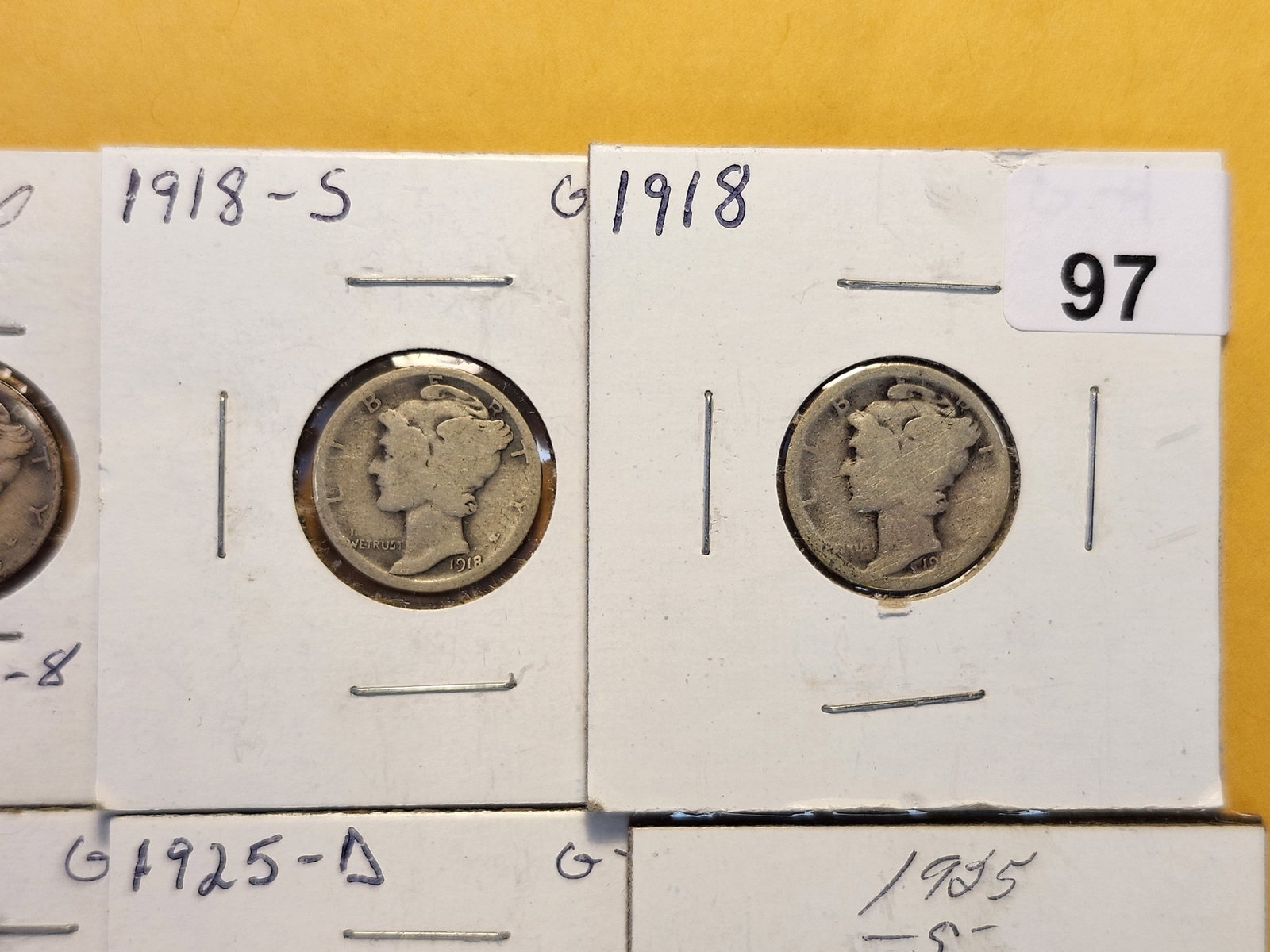 Ten Mercury Silver Dimes - 3