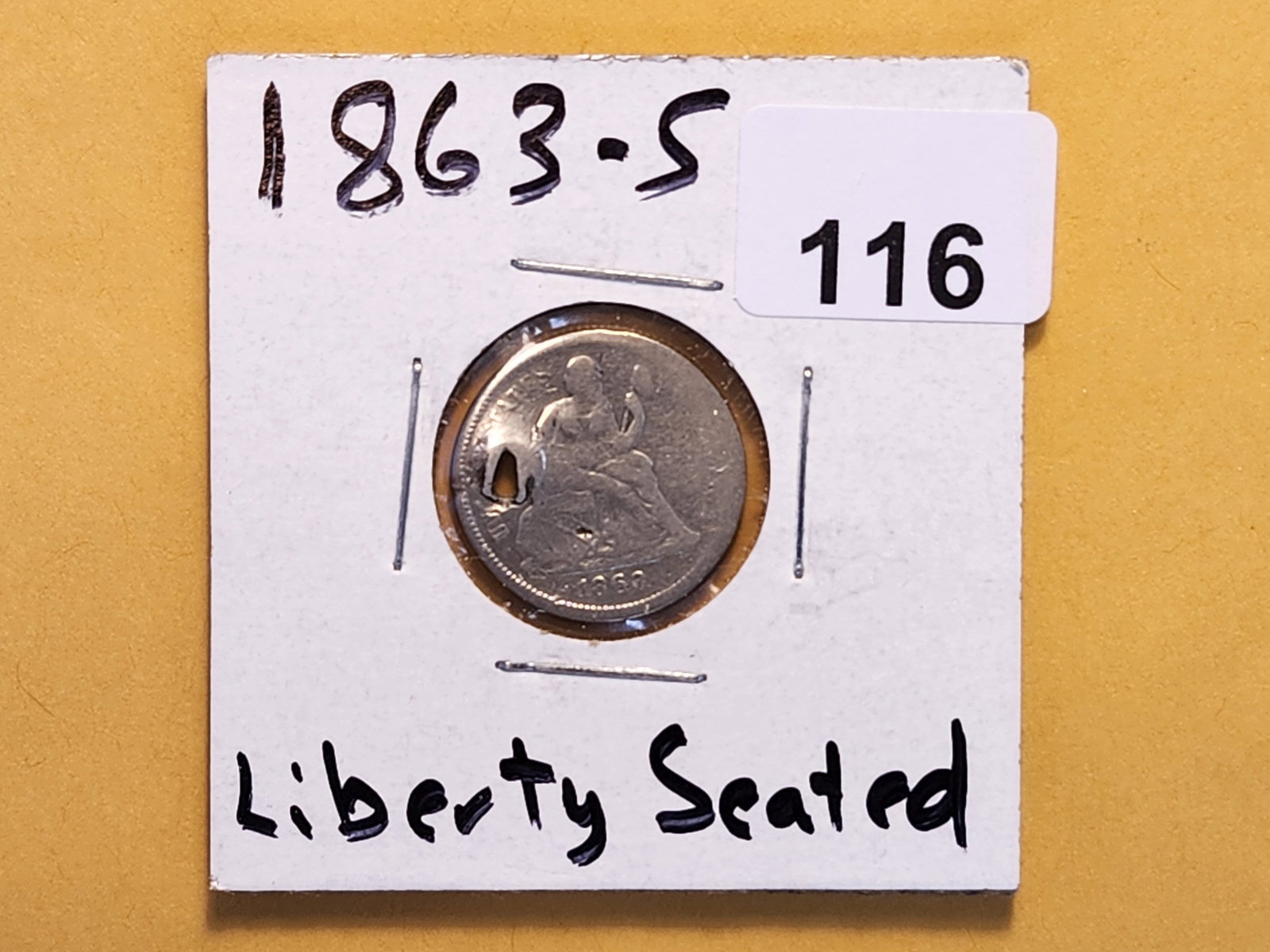 SEMI-KEY DATE! 1863-S Seated Liberty Dime - 2