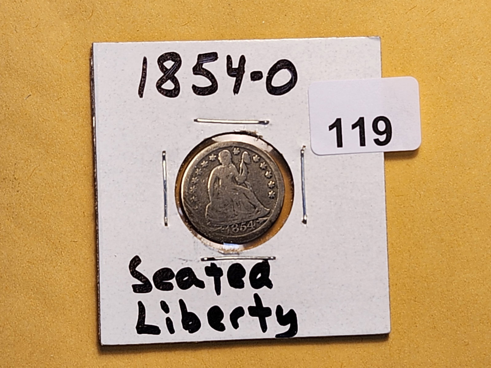 Better Date 1854-O Seated Liberty Dime in Good - 2