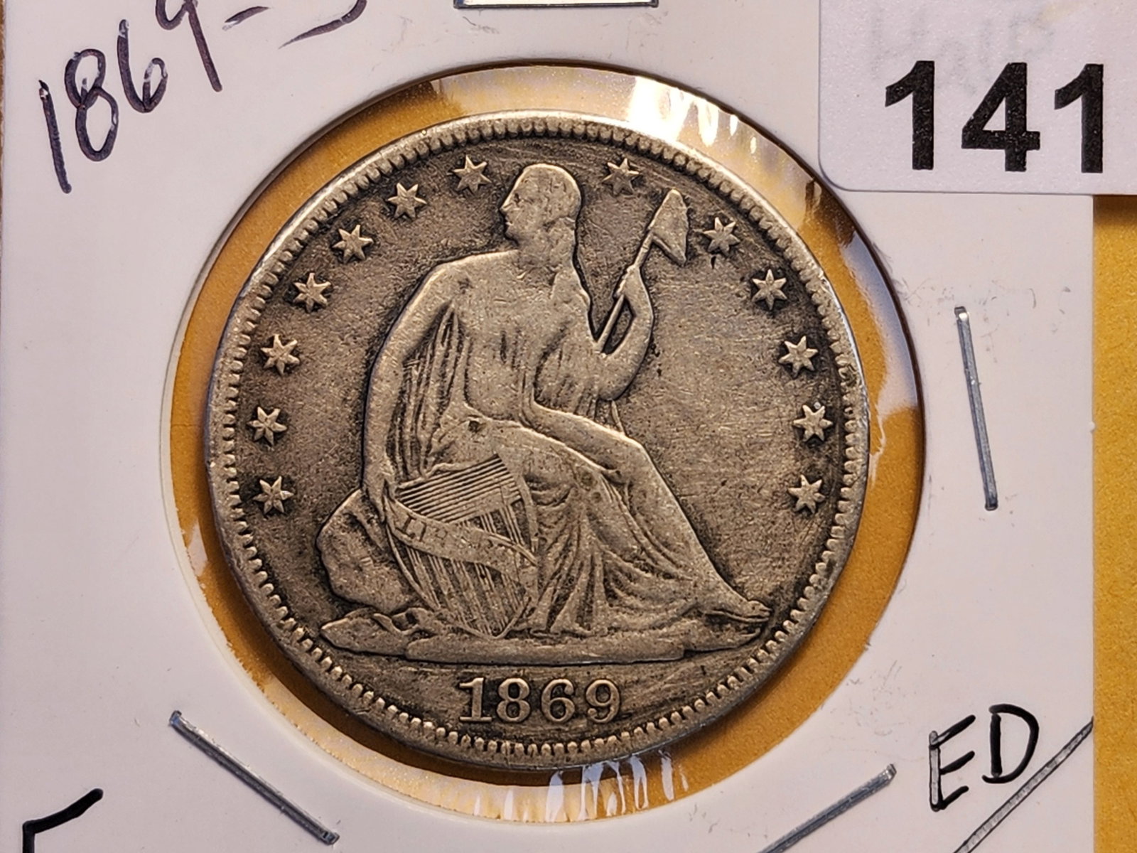 1869-S Seated Liberty Half Dollar in Fine: Well Struck