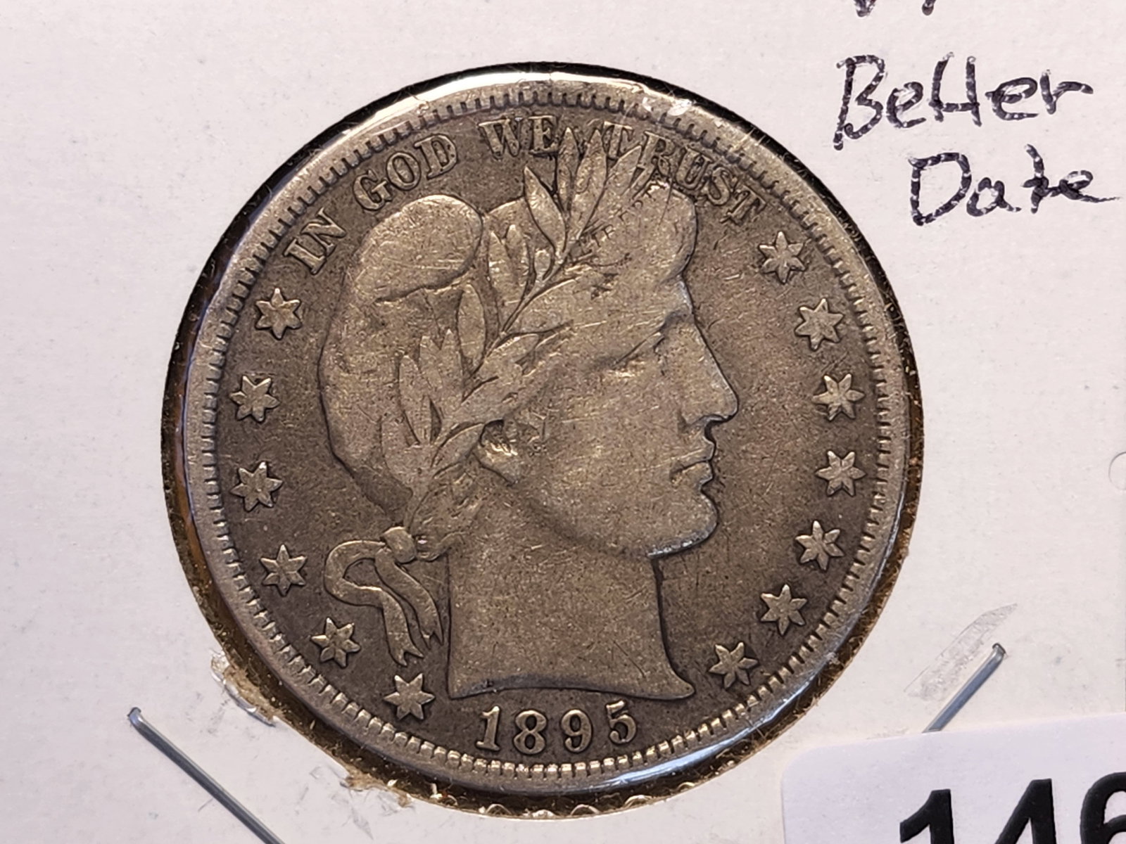 Better Date 1895-S Barber Half Dollar in Very Fine: Nice details