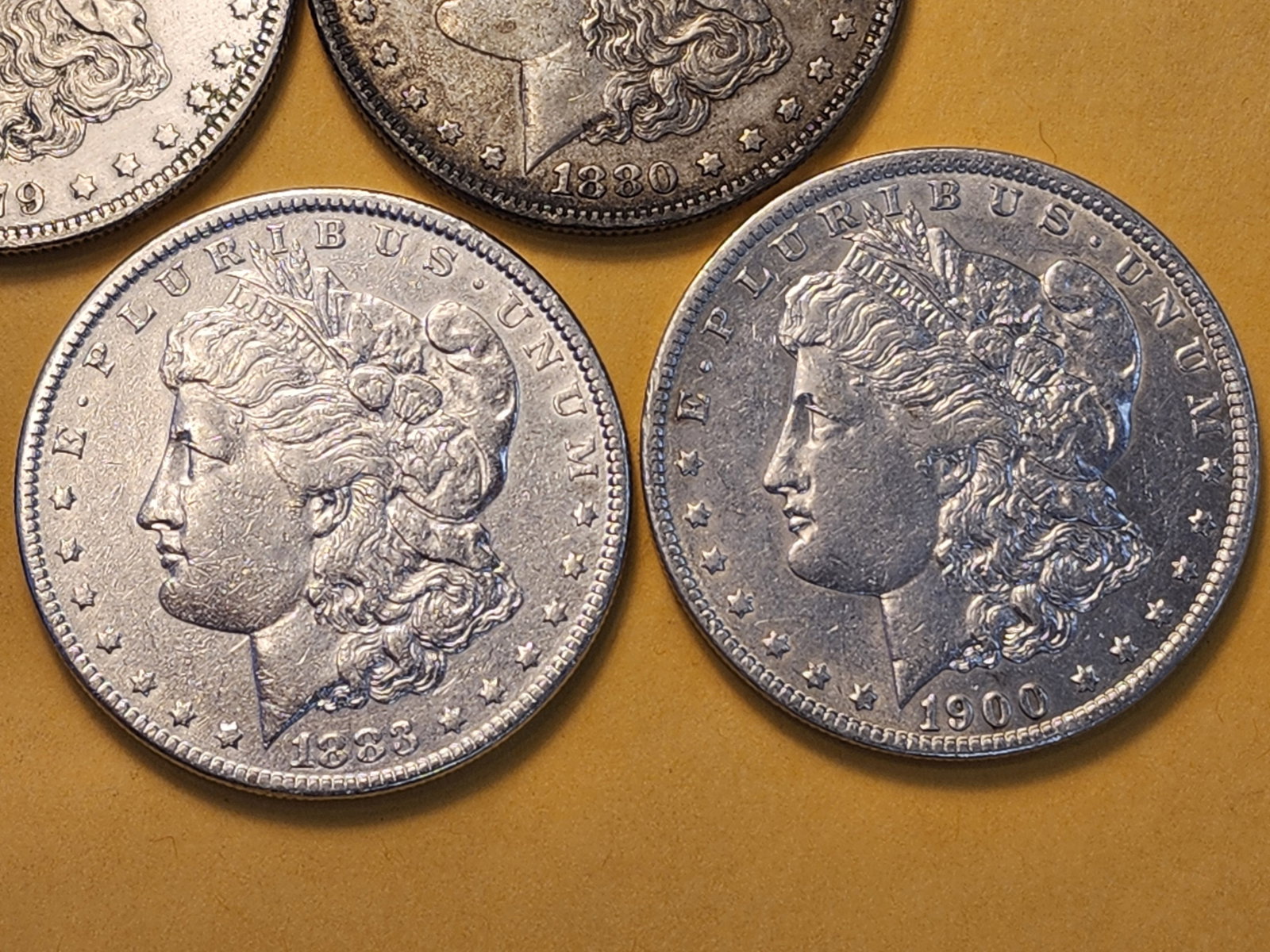 Five About Uncirculated Morgan Silver Dollars - 4