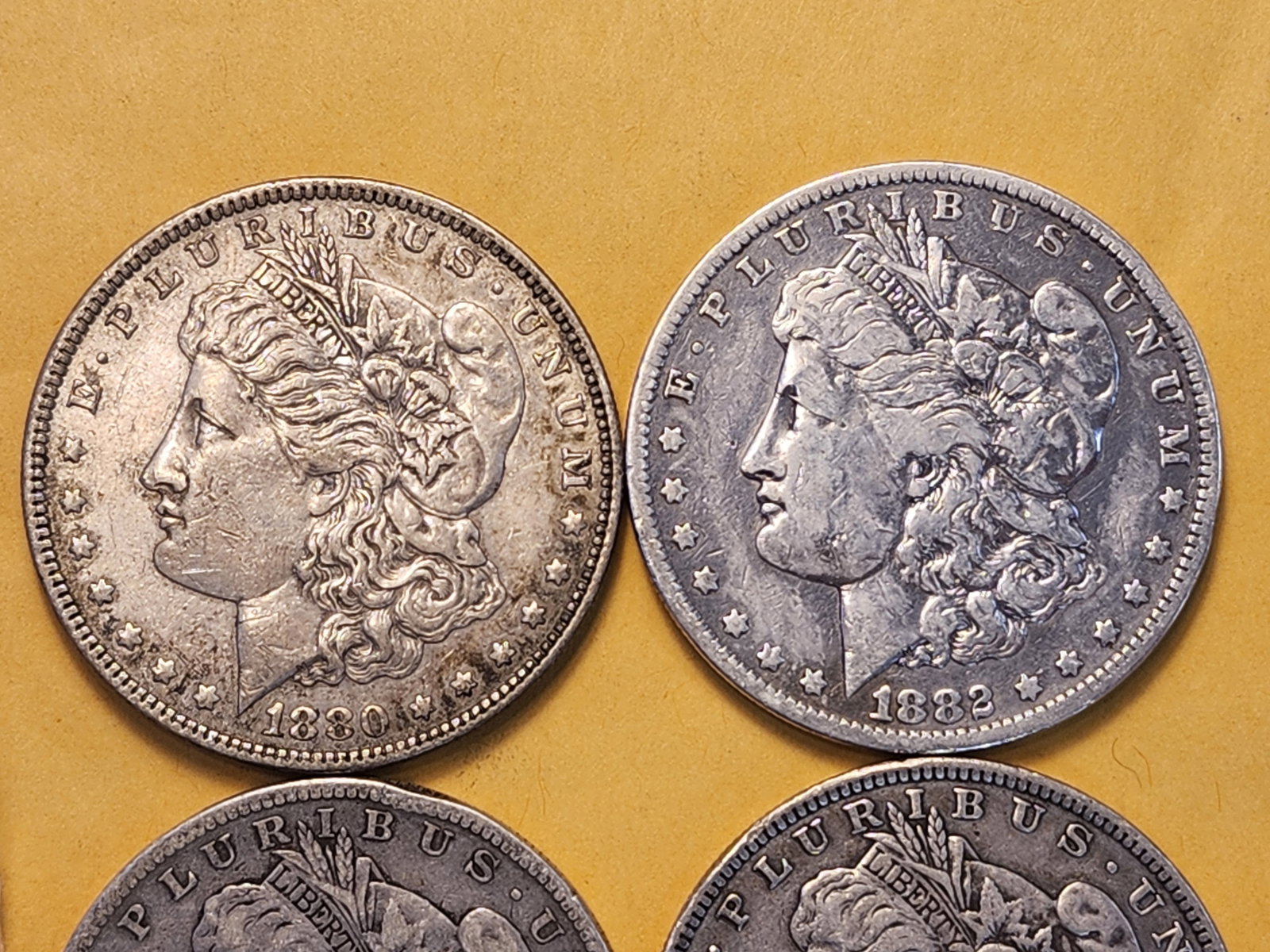 Four Morgan Silver Dollars - 2