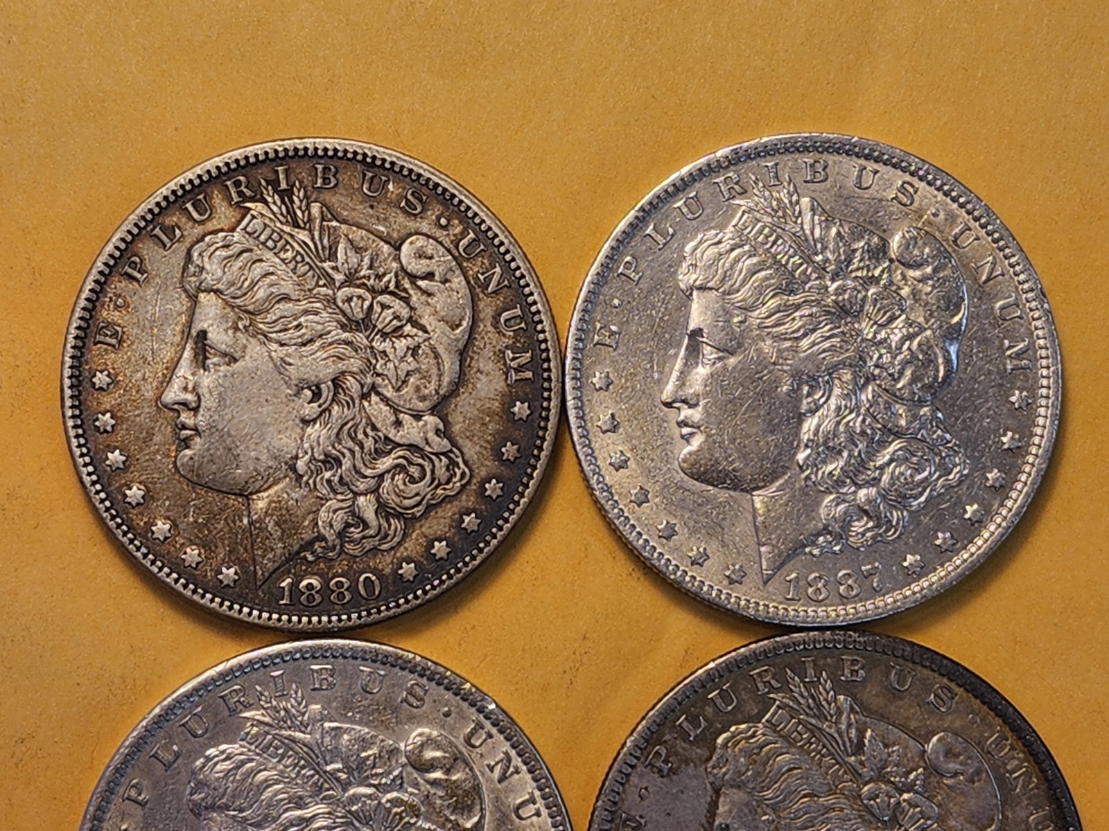 Four About Uncirculated Morgan Silver Dollars - 2
