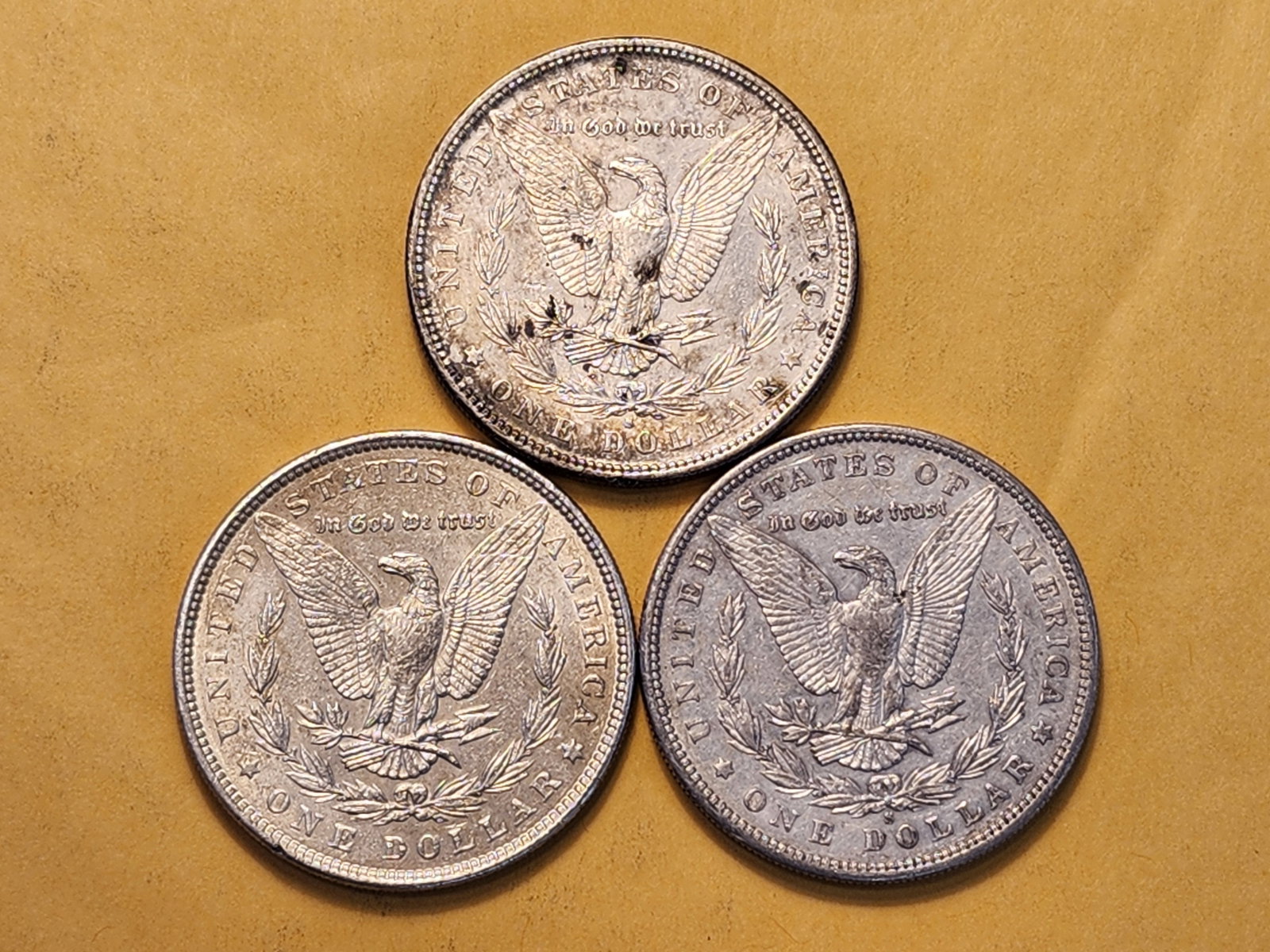 Three About Uncirculated Morgan Silver Dollar - 4