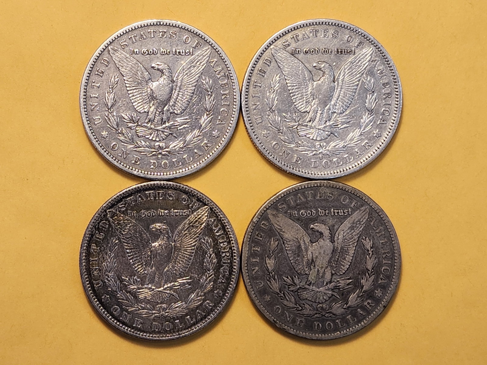 Four Morgan Silver Dollars - 4