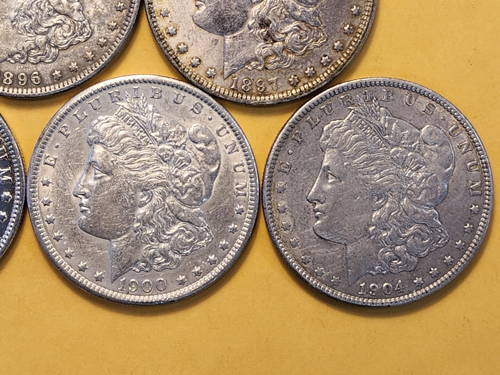 Five About Uncirculated Morgan Silver Dollars - 4