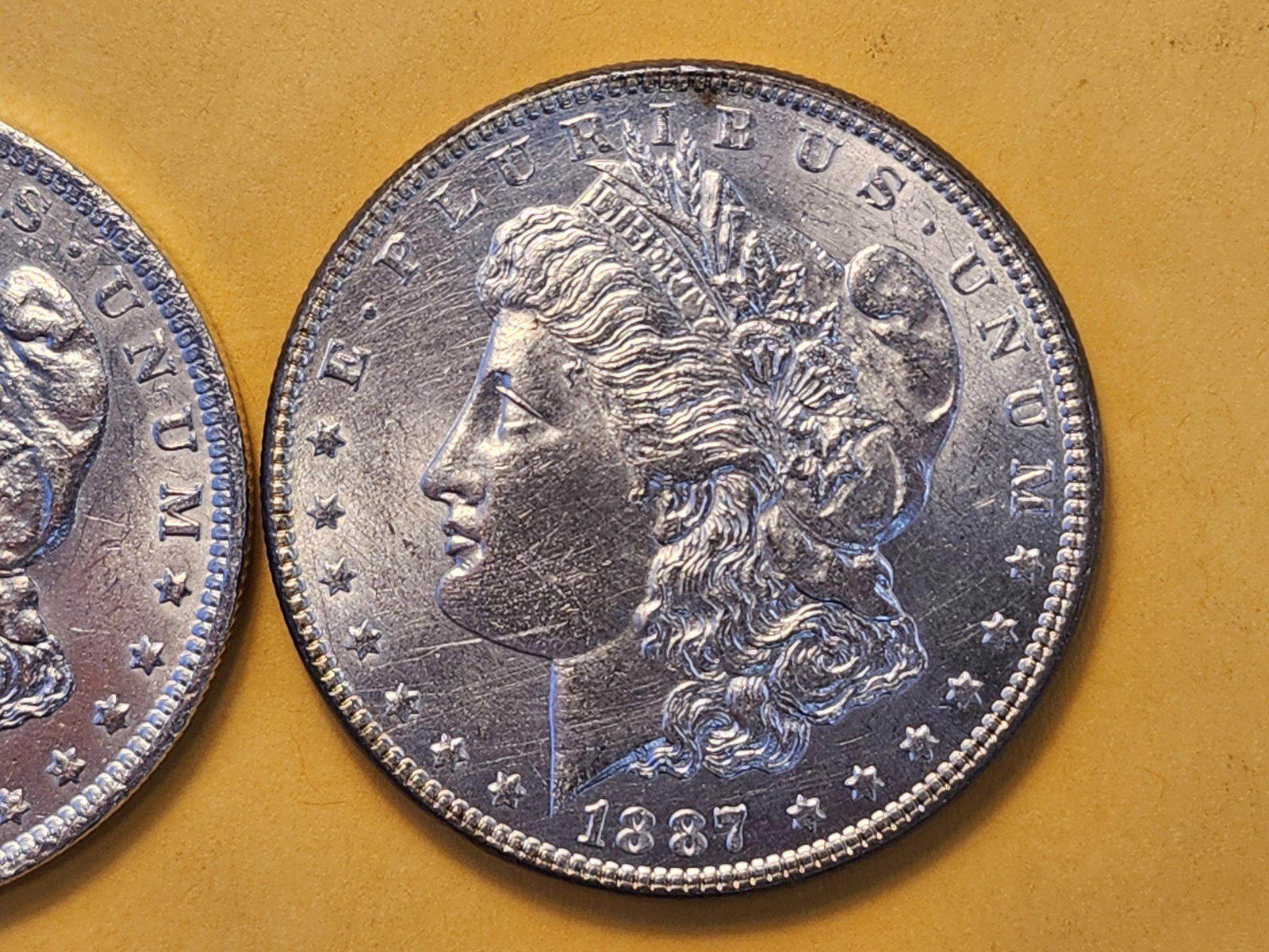 Two Brilliant About Uncirculated Morgan Silver Dollars - 2