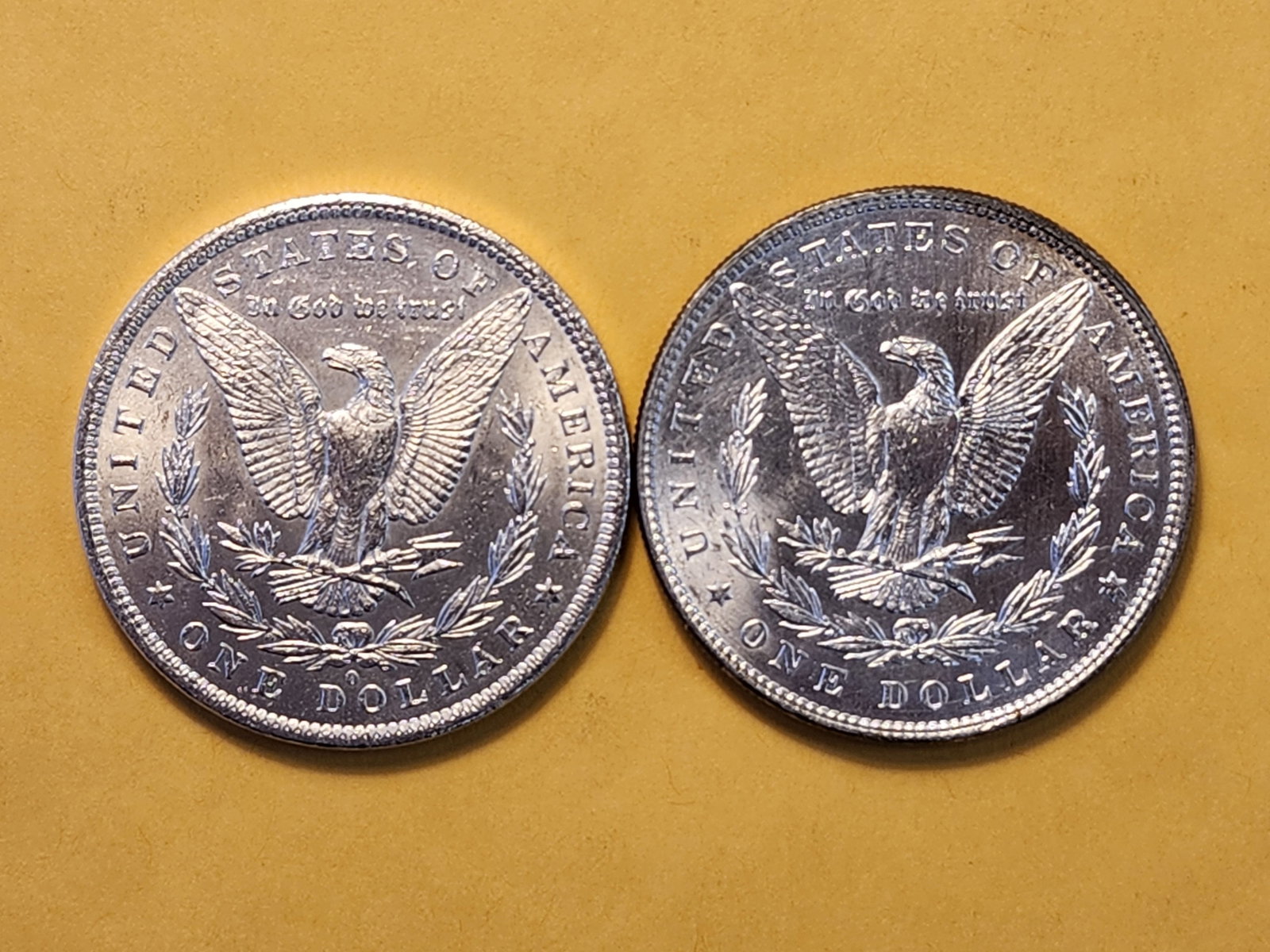 Two Brilliant About Uncirculated Morgan Silver Dollars - 5