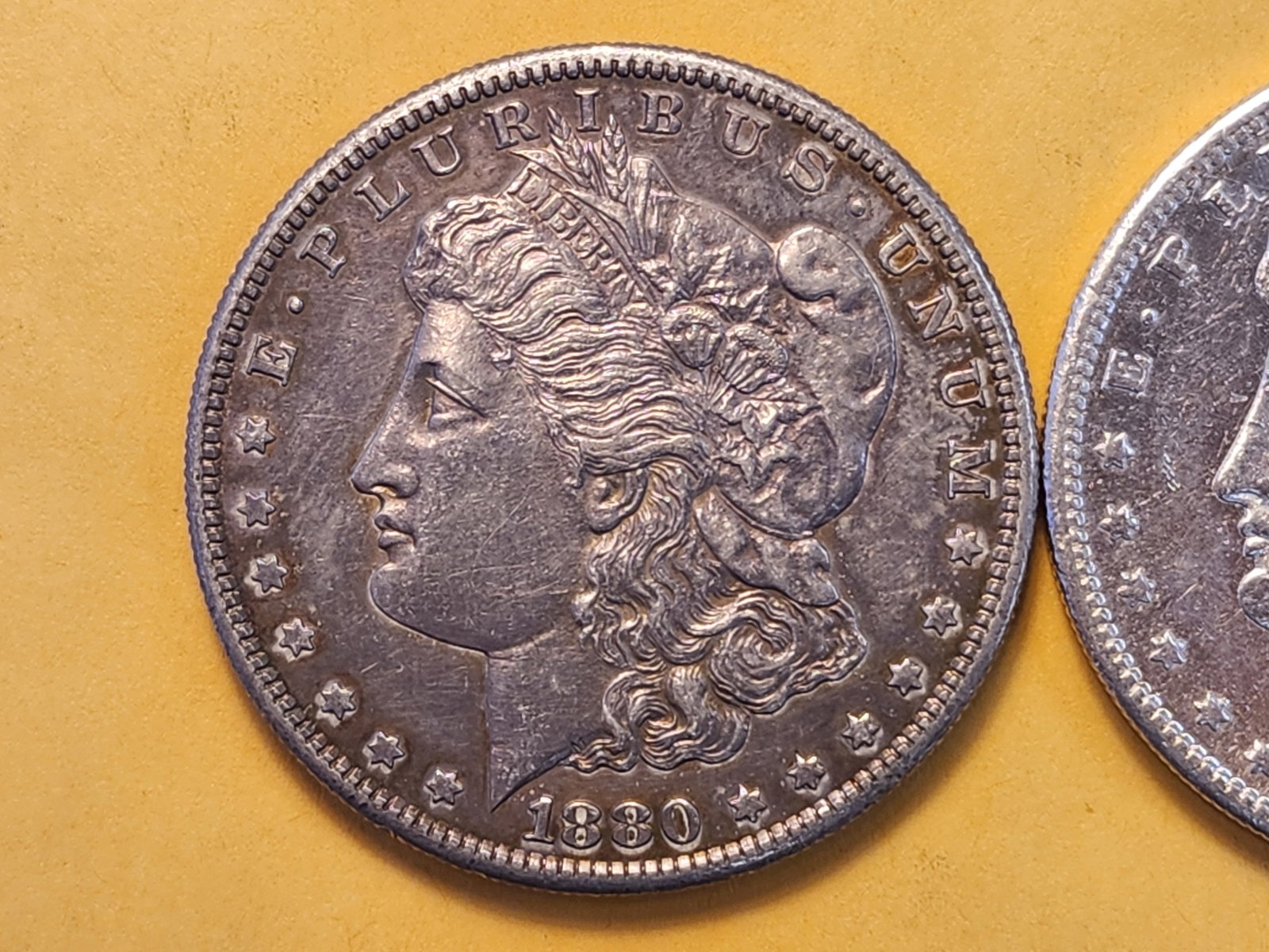 Two About Uncirculated Morgan Silver Dollars - 2