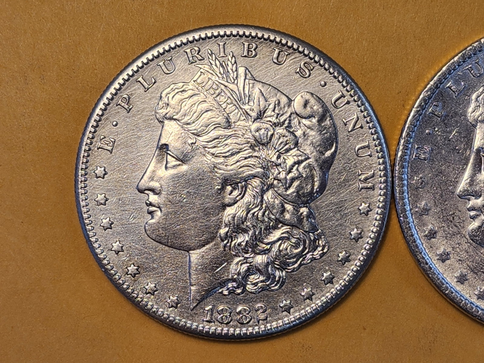 Two Brilliant About Uncirculated Morgan Silver Dollars - 2