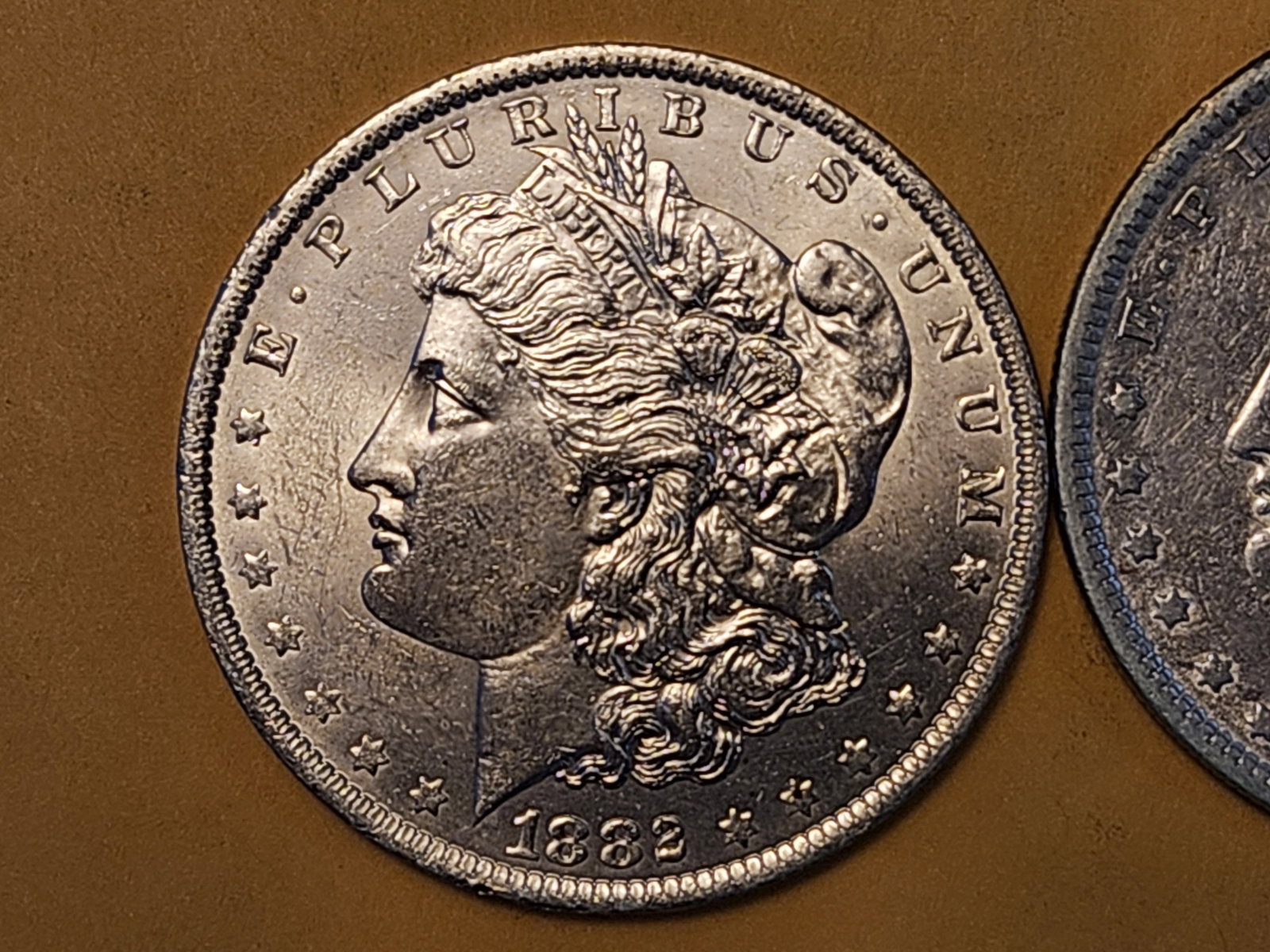 Two About Uncirculated Morgan Silver Dollars - 2