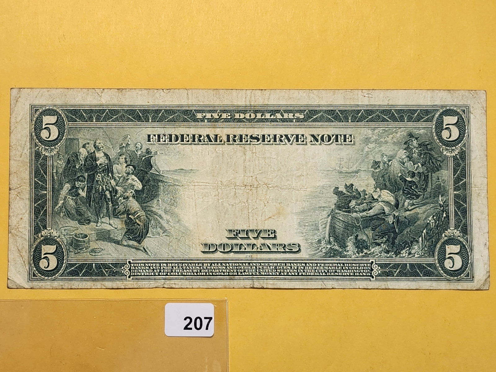Series 1914 Five Dollar Federal Reserve Note in Very Fine - 4