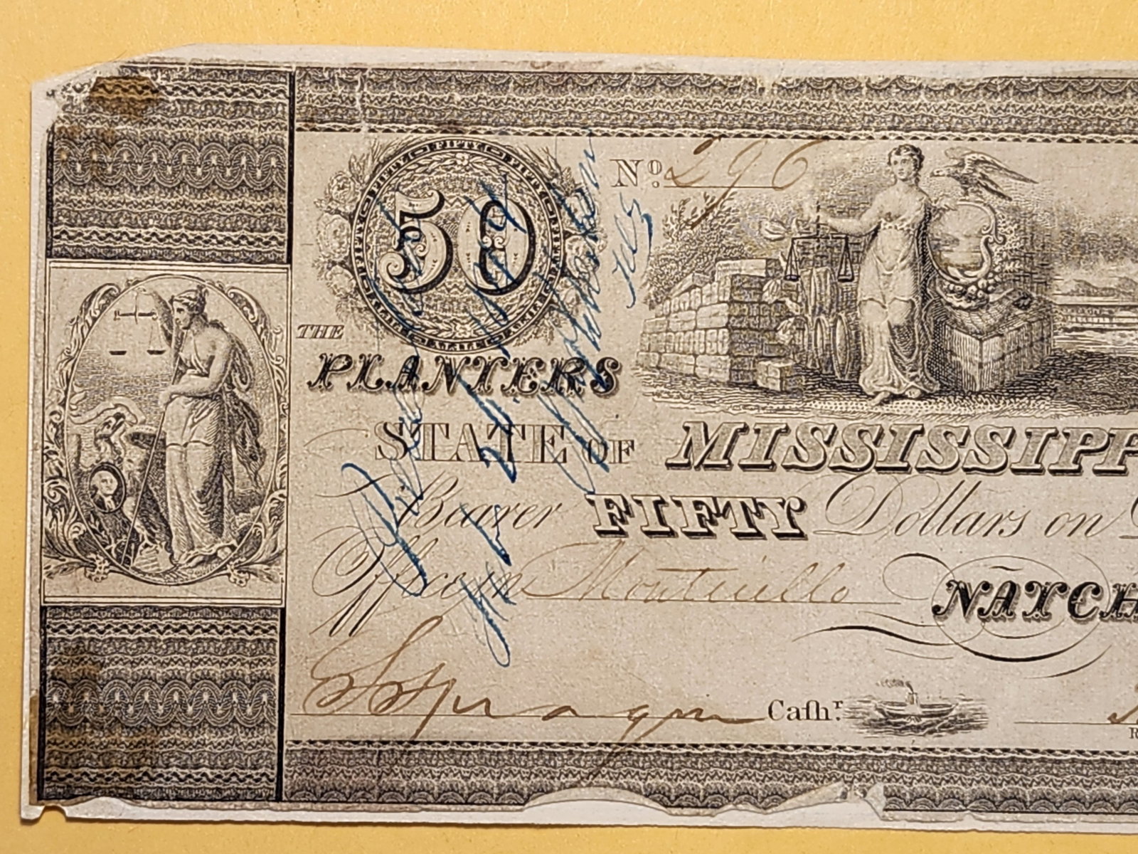 SCARCE! Series 1832 $50 Obsolete Note - 2