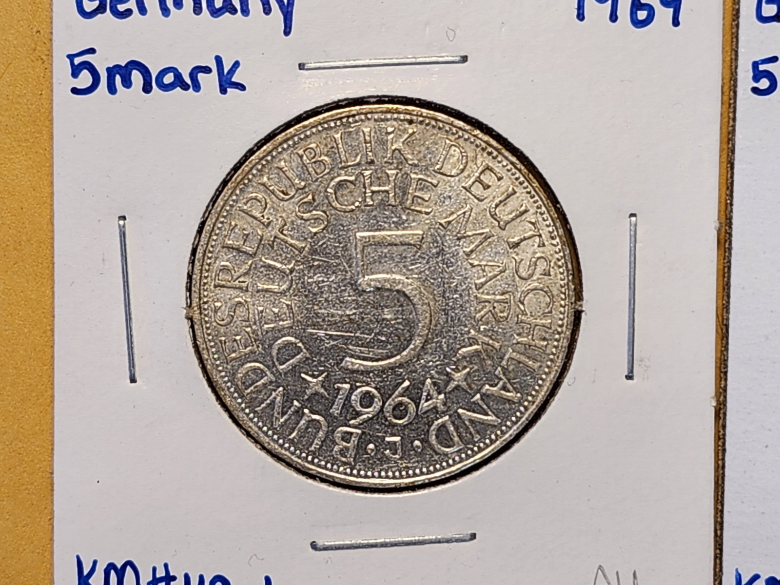 1964 and 1965 German Silver Five Marks - 2