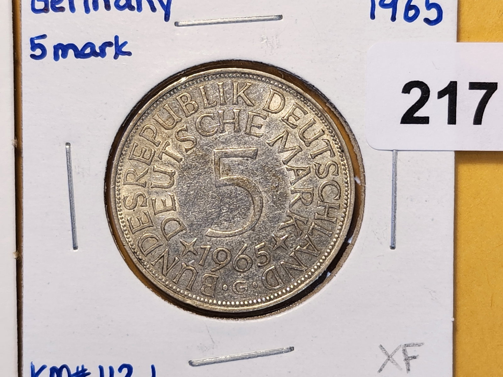 1964 and 1965 German Silver Five Marks - 3