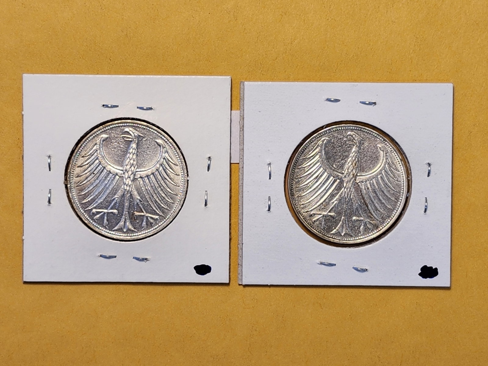 1964 and 1965 German Silver Five Marks - 6
