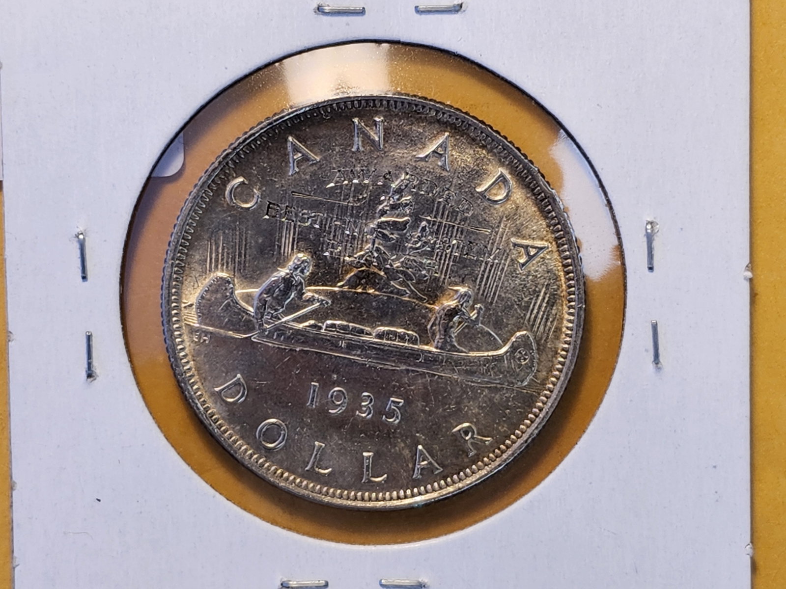 About Uncirculated 1935 Canada Silver Dollar - 4