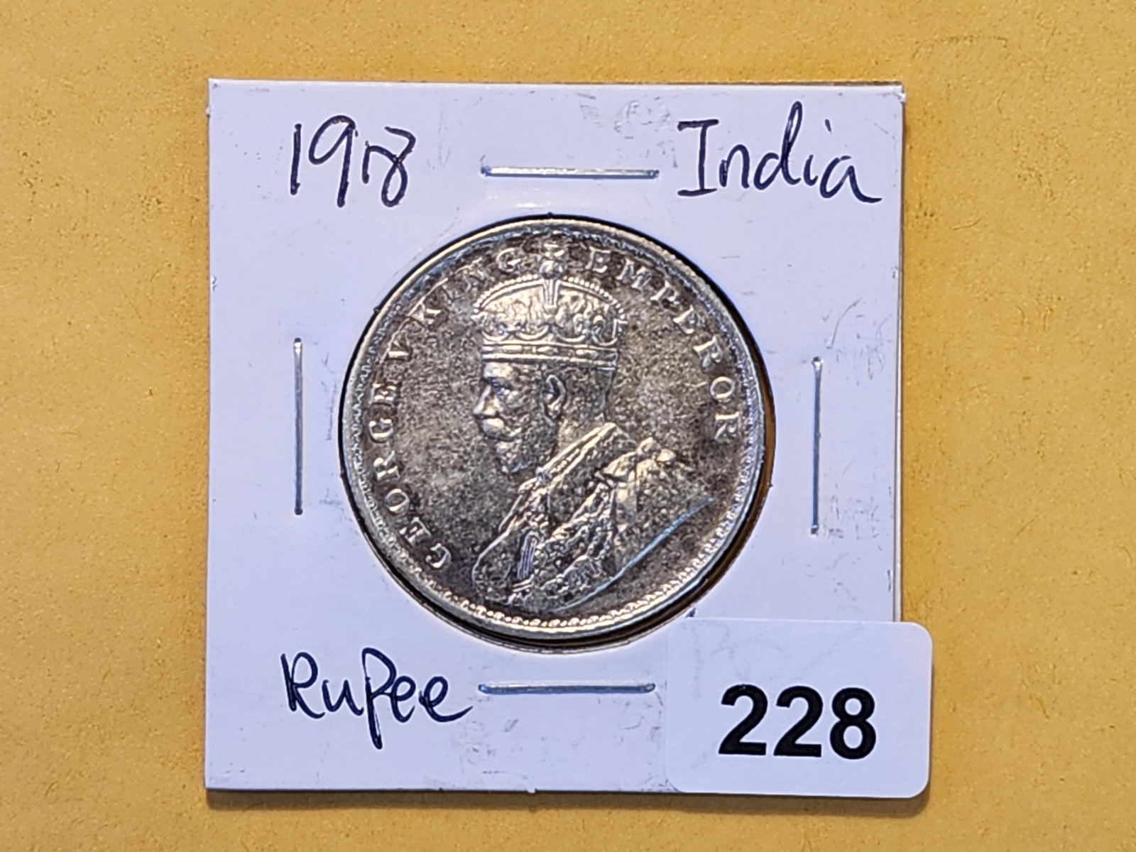 1912 India-British Silver Rupee - 2