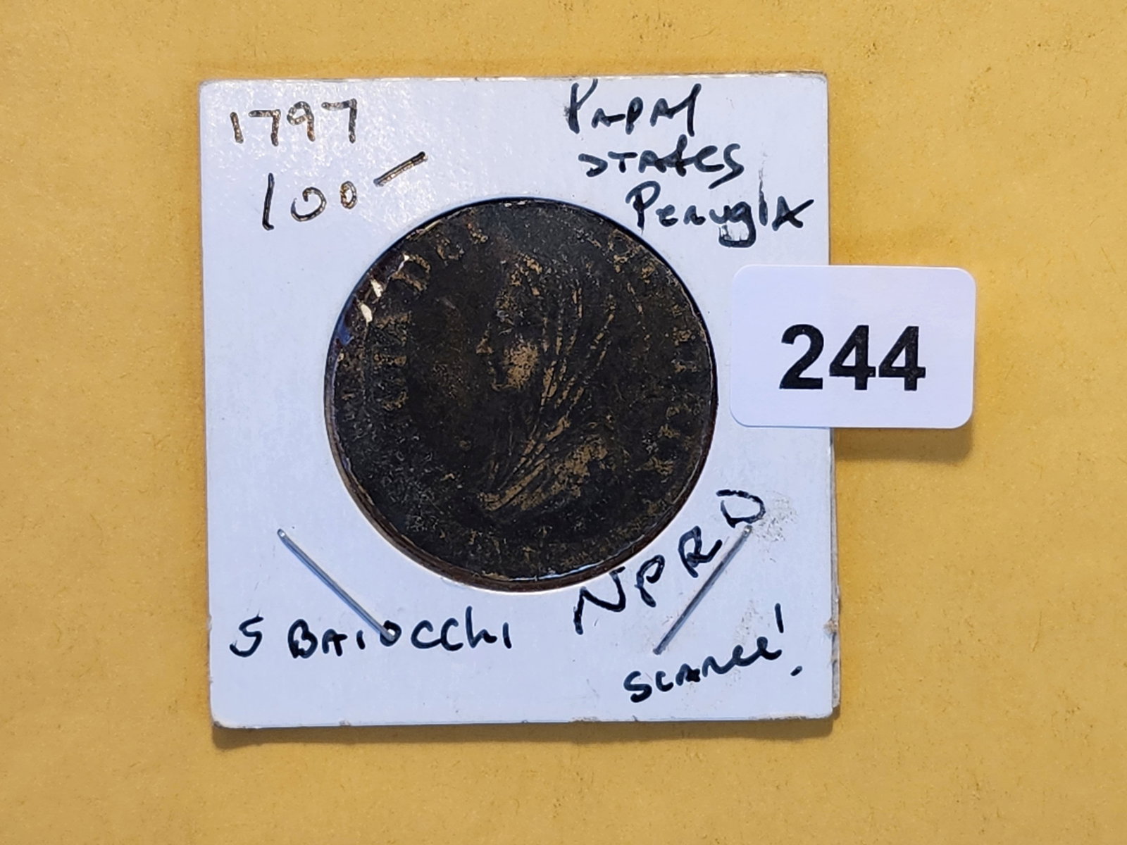 1797 Italian States Papal States-Perugia Five Baiocchi - 2