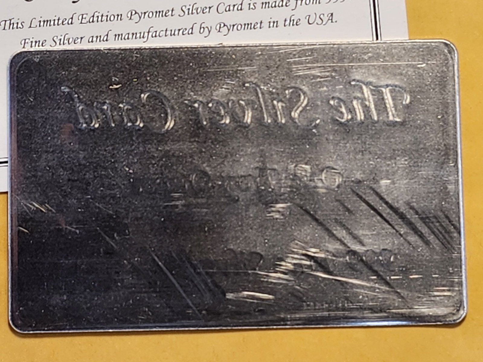 One Troy Ounce .999 Fine Silver Card - 4