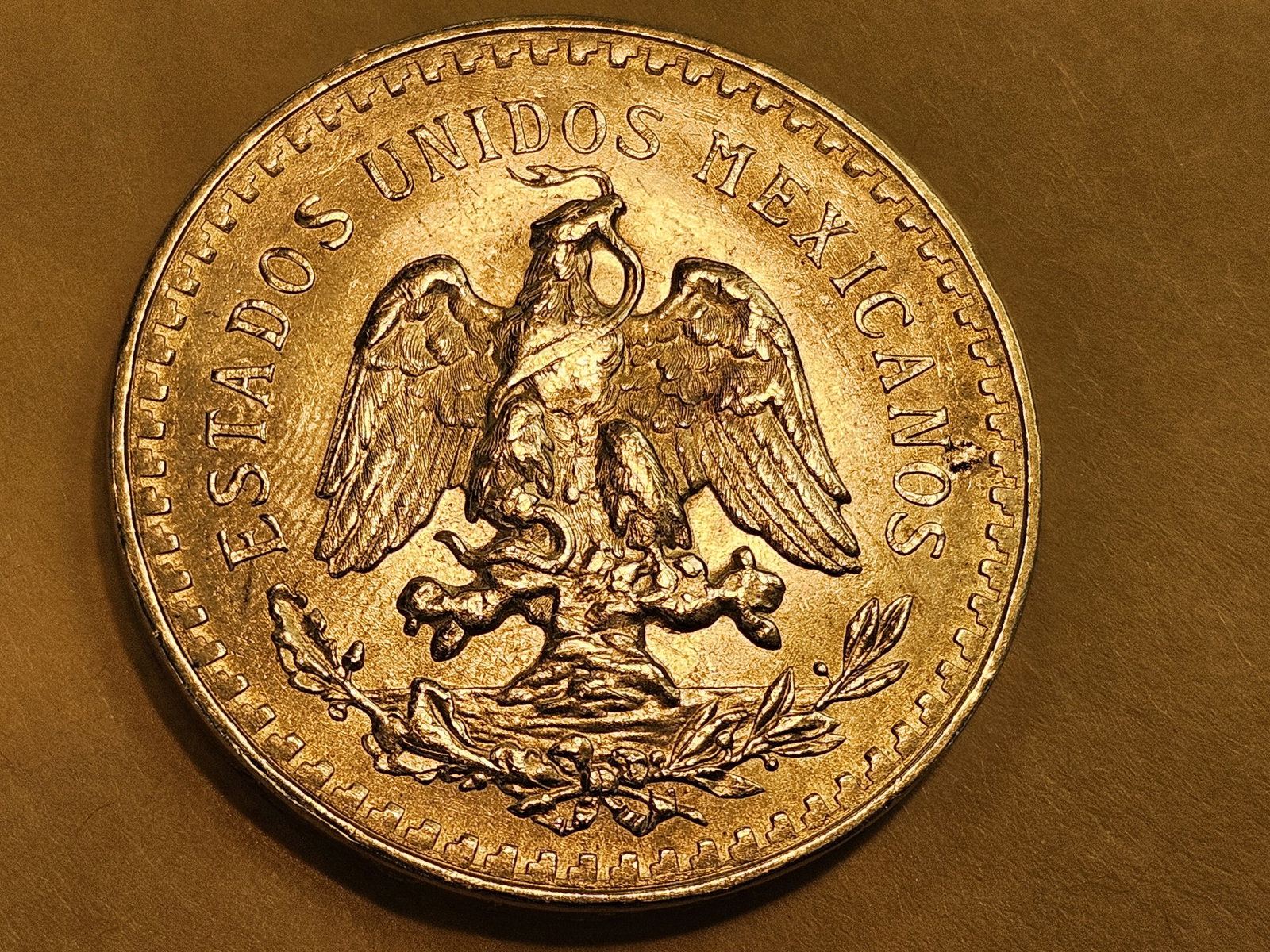 GOLD! Brilliant Uncirculated 1947 Mexico GOLD 50 Pesos - 7