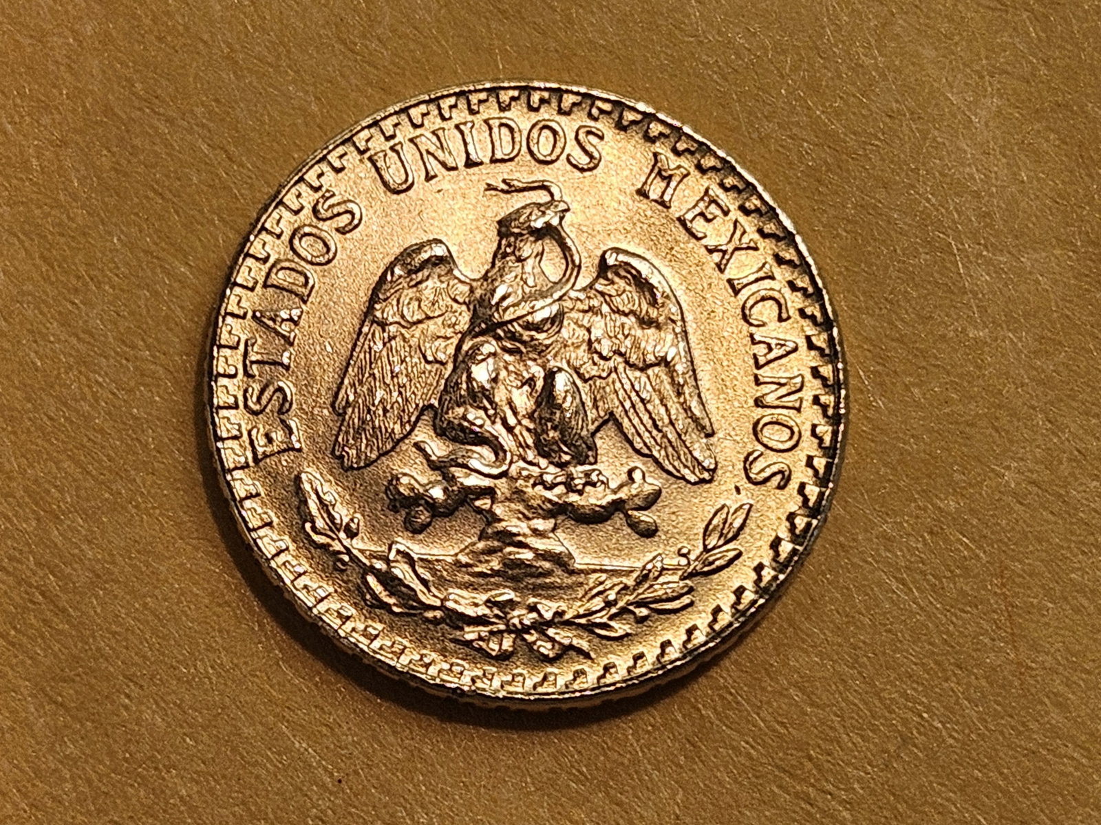 GOLD! Choice Brilliant Uncirculated 1945 Mexico Gold Dos Pesos - 3