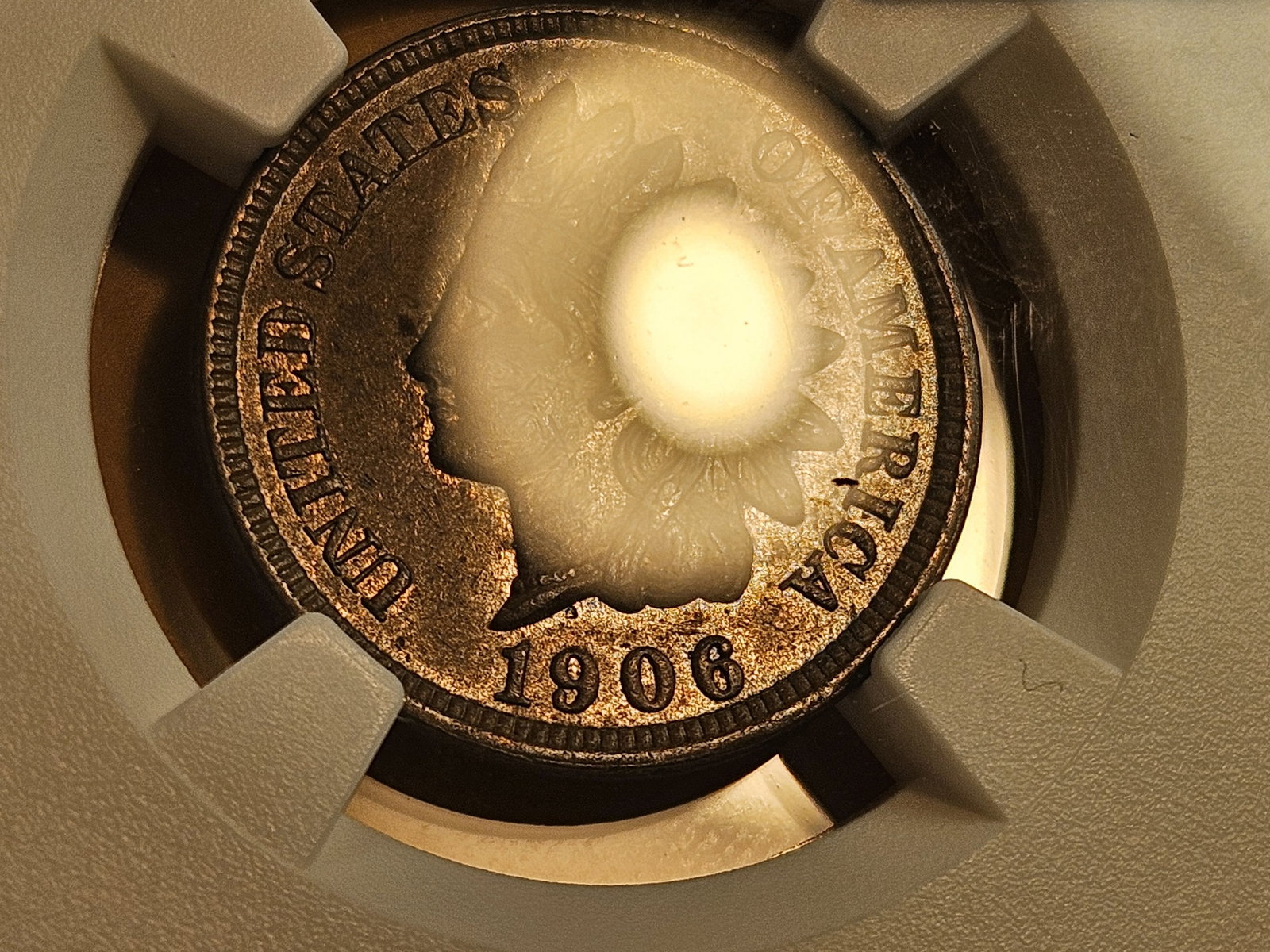 NGC 1906 Indian Cent in Mint State 62 Brown - 3