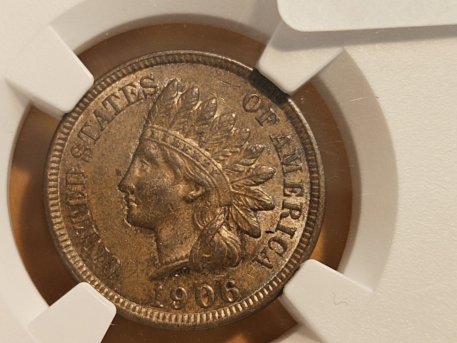 NGC 1906 Indian Cent in Mint State 62 Brown - 5